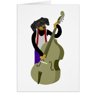 Dachshund Jazz Bass Player