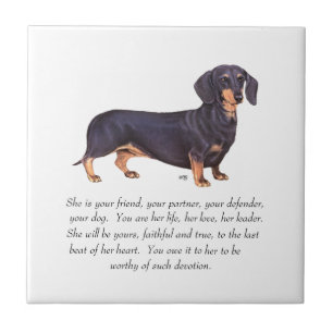 Dachshund Keepsake - Female Ceramic Tile