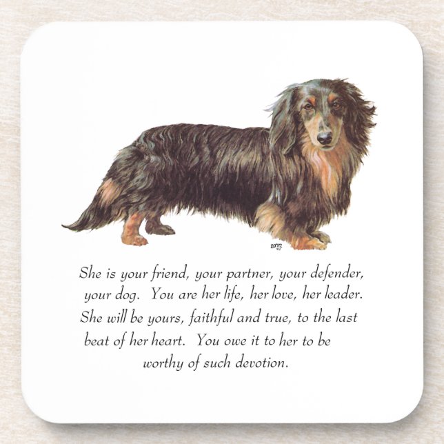 Dachshund Keepsake - Female Coaster (Front)