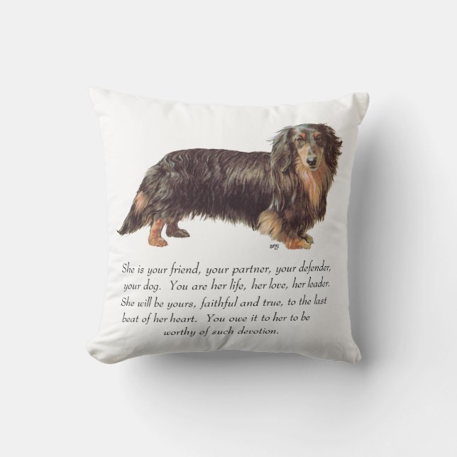 Dachshund Keepsake - Female Cushion (Front)