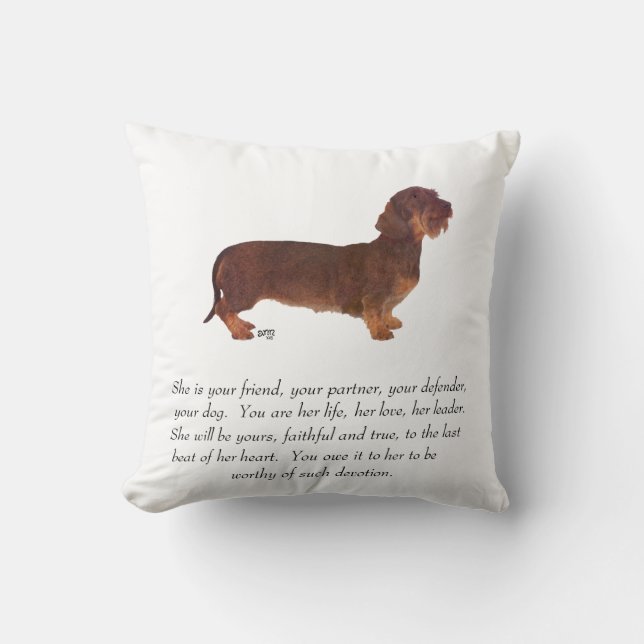 Dachshund Keepsake - Female Cushion (Front)