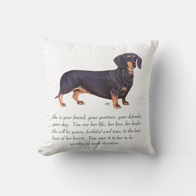 Dachshund Keepsake - Female Cushion (Front)