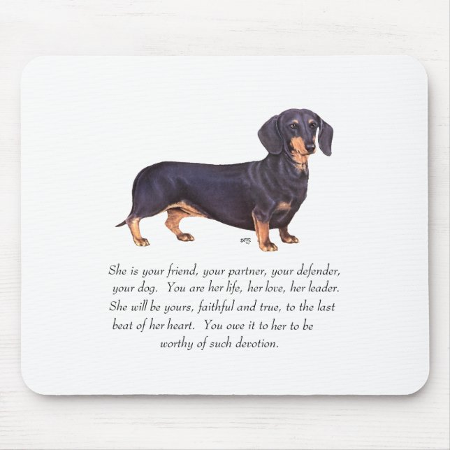 Dachshund Keepsake - Female Mouse Pad (Front)