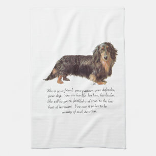 Dachshund Keepsake - Female Tea Towel