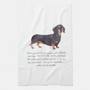 Dachshund Keepsake - Female Tea Towel