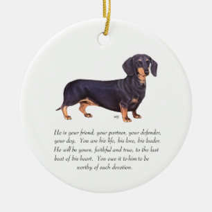 Dachshund Keepsake - Male Ceramic Ornament