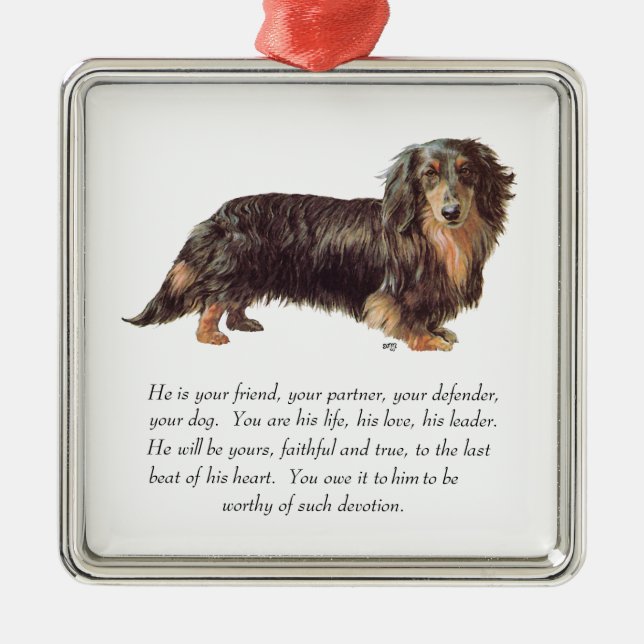 Dachshund Keepsake - Male Metal Ornament (Front)