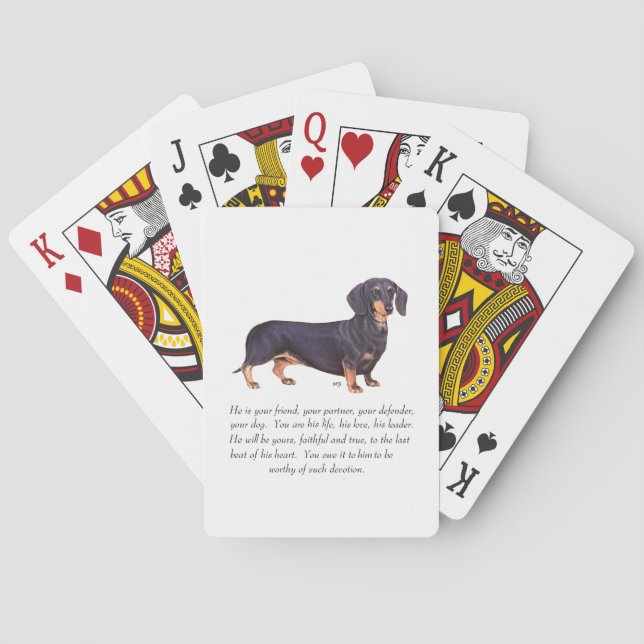 Dachshund Keepsake - Male Playing Cards (Back)
