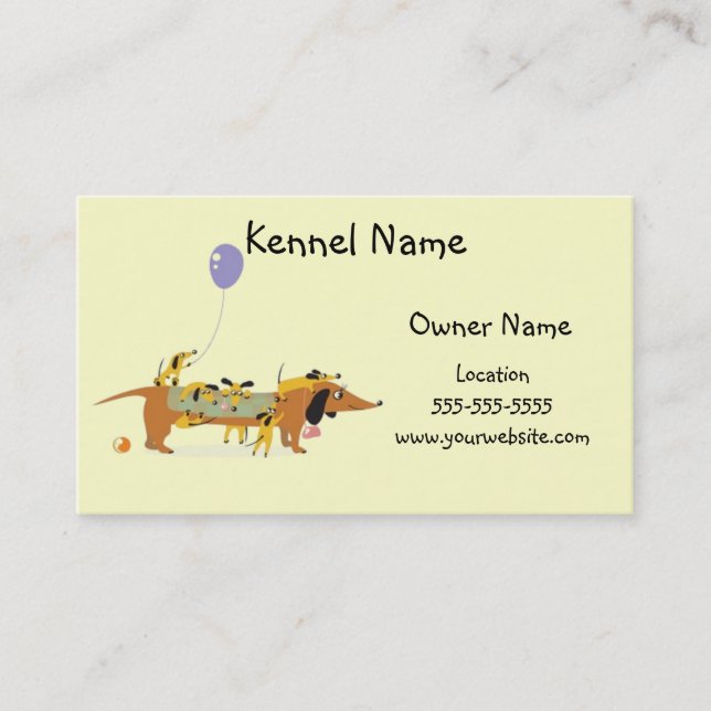 Dachshund Kennel-Mum and Pups Calling Card (Front)