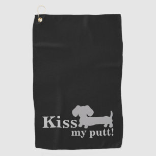 Dachshund Kiss My Putt Wiener Dog Golf Towel