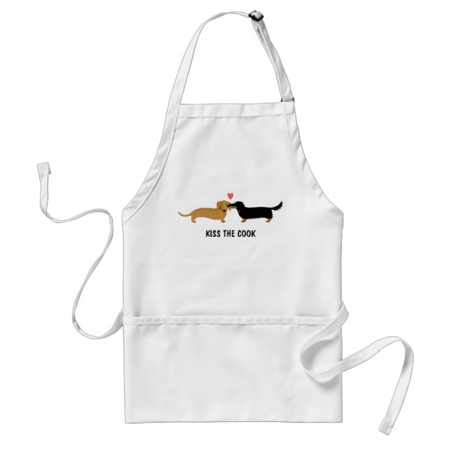 Dachshund Kiss with Custom Text Standard Apron (Front)