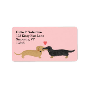 Dachshund Kiss with Heart   Wiener Dogs Address Label
