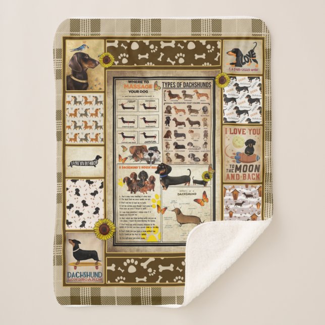 Dachshund Knowledge Blanket Gift (Front)