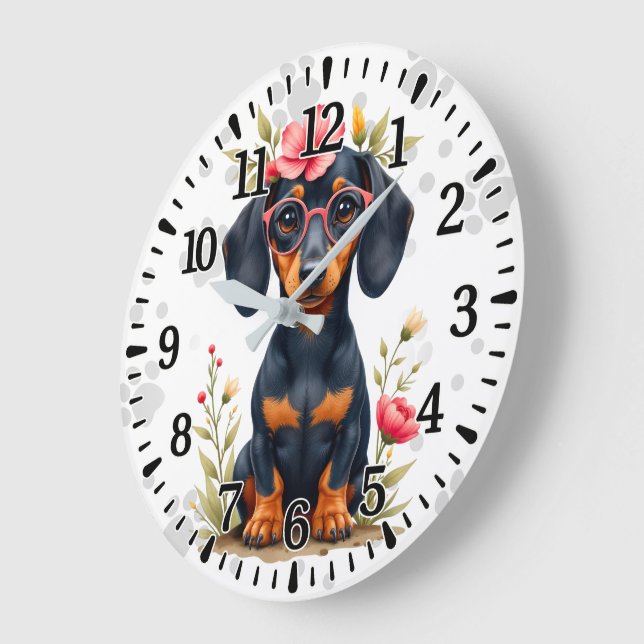Dachshund Large Clock (Angle)