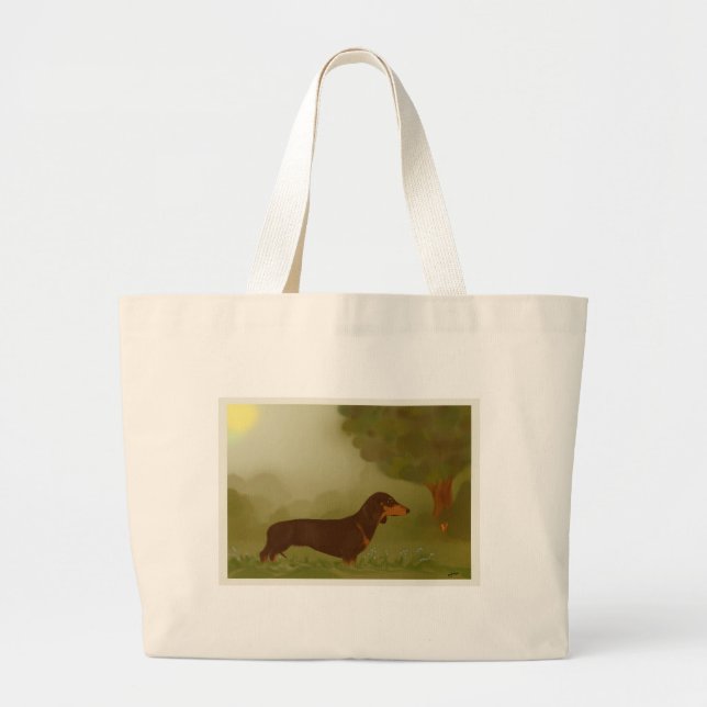 Dachshund Large Tote Bag (Front)