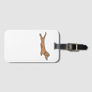 Dachshund laying down luggage tag