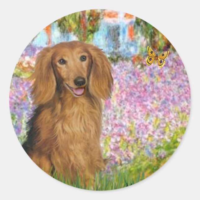 Dachshund (LHSable) - Garden Classic Round Sticker (Front)