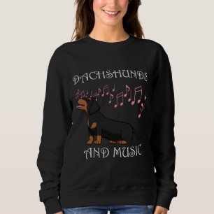 Dachshund Likes Music Cute Wiener Dog Sweatshirt
