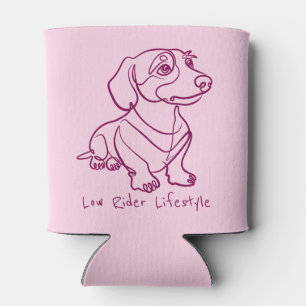 Dachshund Line Art - Low Rider Lifestyle Can Cooler