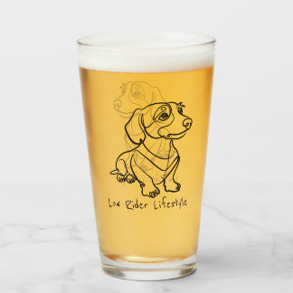 Dachshund Line Art - Low Rider Lifestyle Glass