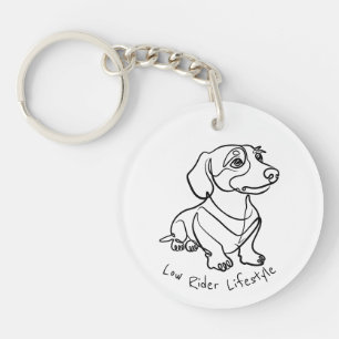 Dachshund Line Art - Low Rider Lifestyle Key Ring