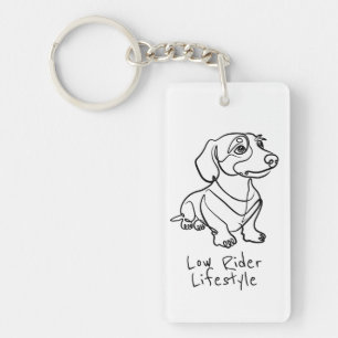 Dachshund Line Art - Low Rider Lifestyle Key Ring
