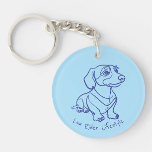 Dachshund Line Art - Low Rider Lifestyle Key Ring