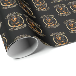 Dachshund little legs big attitude wrapping paper