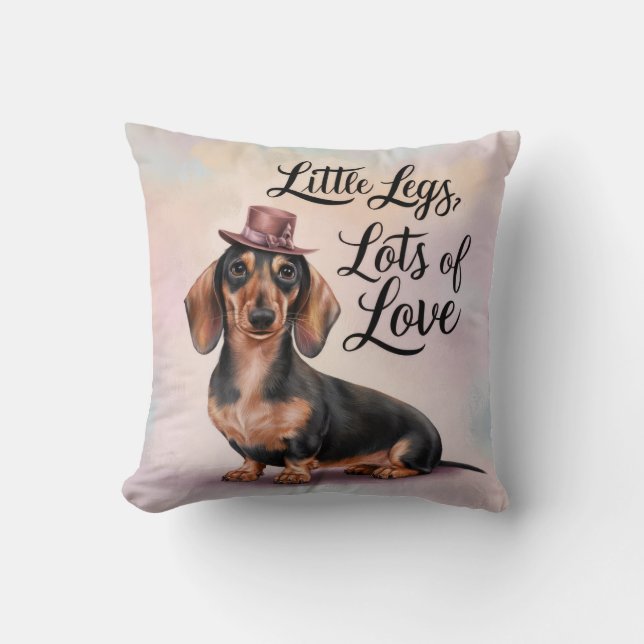 Dachshund Little Legs Lots of Love Cushion (Front)