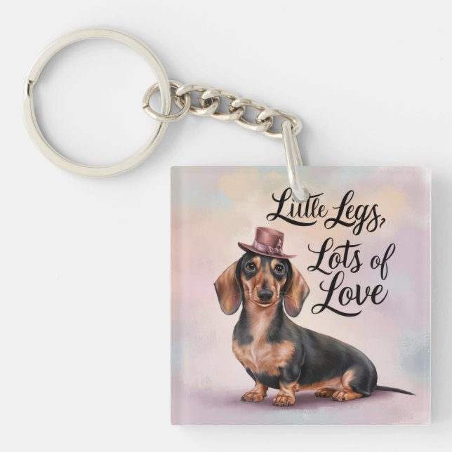 Dachshund Little Legs Lots of Love Key Ring (Front)