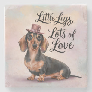 Dachshund Little Legs Lots of Love Stone Coaster