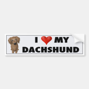 Dachshund (Long-Hair) Love Sticker