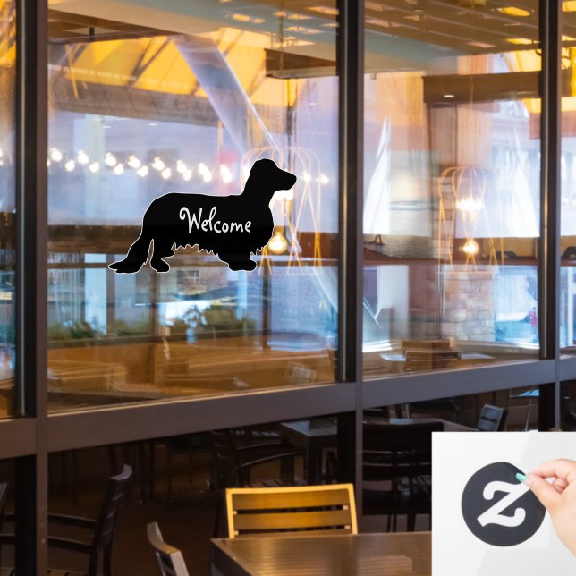 Dachshund Long Hair - Silhouette 1 (Restaurant Window)