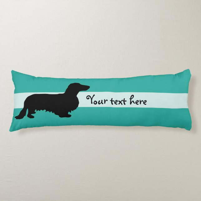 Dachshund Long Hair - Silhouette 1 Body Cushion (Front)