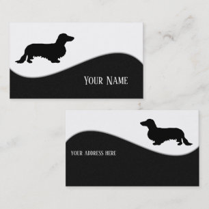 Dachshund Long Hair - Silhouette 1 Business Card
