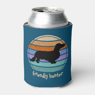 Dachshund Long Hair - Silhouette 1 Can Cooler