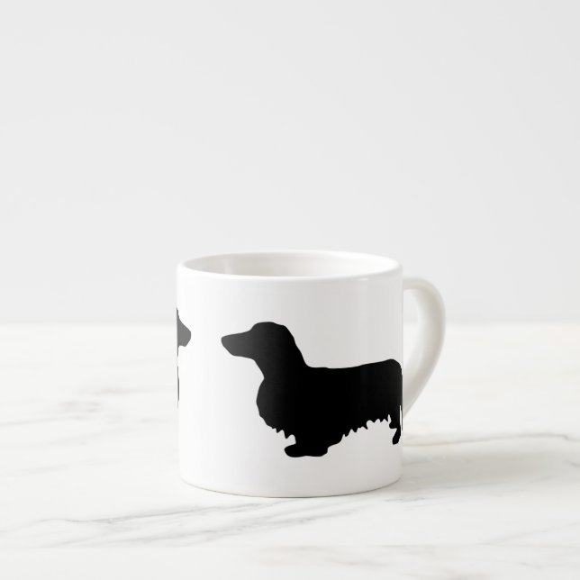 Dachshund Long Hair - Silhouette 1 Espresso Cup (Front Right)