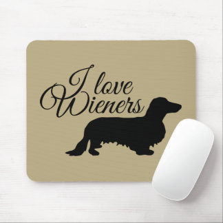 Dachshund Long Hair - Silhouette 1 Mouse Pad