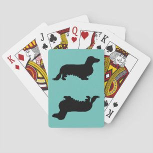 Dachshund Long Hair - Silhouette 1 Playing Cards