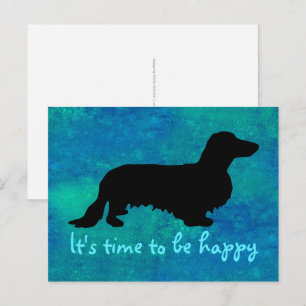 Dachshund Long Hair - Silhouette 1 Postcard