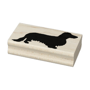 Dachshund Long Hair - Silhouette 1 Rubber Stamp