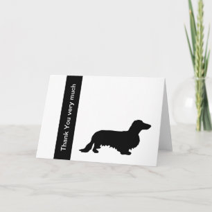 Dachshund Long Hair - Silhouette 1 Thank You Card