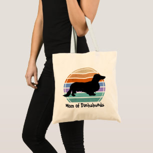 Dachshund Long Hair - Silhouette 1 Tote Bag
