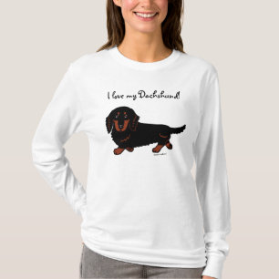 Dachshund Long Haired Black and Tan T-Shirt