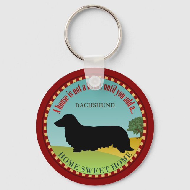 Dachshund [Long-haired] Key Ring (Front)