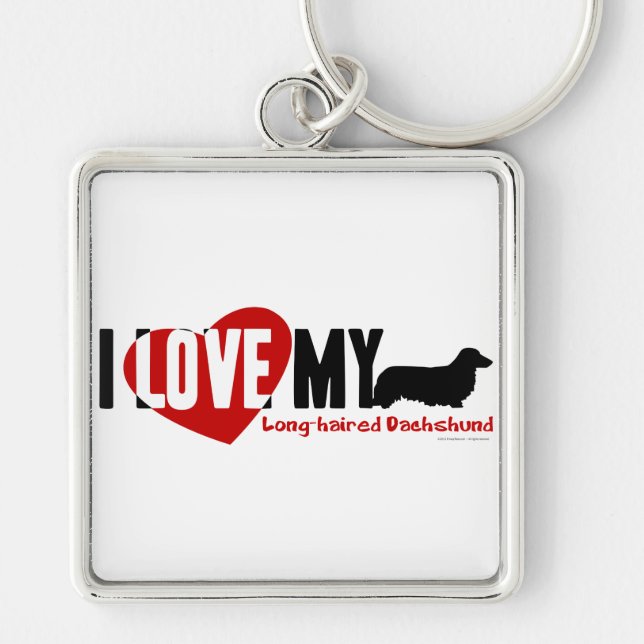 Dachshund [Long-haired] Key Ring (Front)