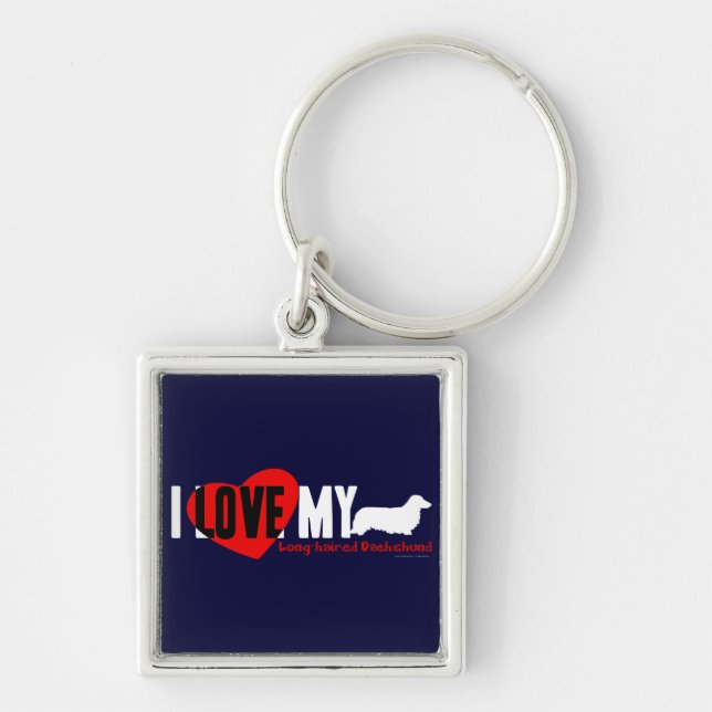 Dachshund [Long-haired] Key Ring (Front)