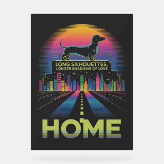 Dachshund Long Silhouettes, Longer Shadows Of Love Acrylic Sign