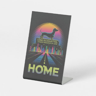 Dachshund Long Silhouettes, Longer Shadows Of Love Pedestal Sign