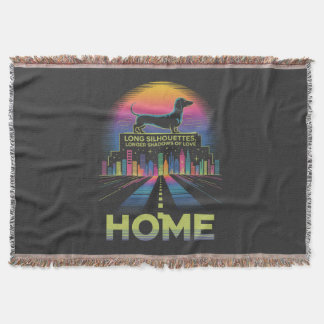 Dachshund Long Silhouettes, Longer Shadows Of Love Throw Blanket